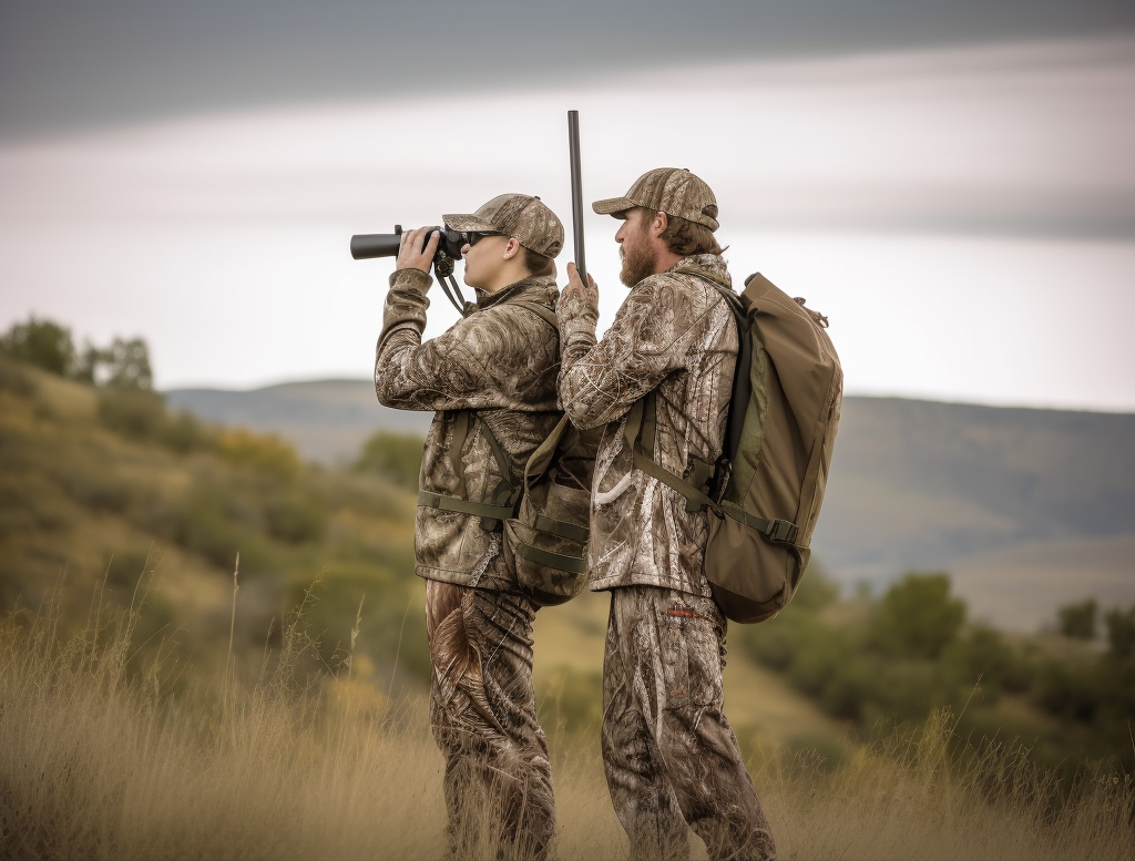 To jægere der kigger ud over landskabet